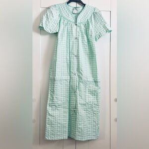 Checker Pajama Dress Shirt Blue & White Button Front Sz SM NEW!